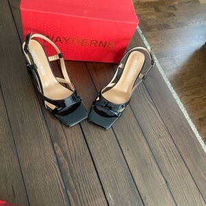 NWTBlack Patent Leather Platform Sandals